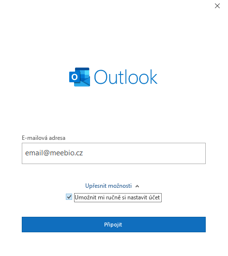 Screen z aplikace Outlook